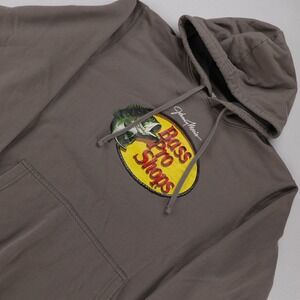 Bass Pro Shops Johnny‎ Morris Signature Bass Logo Pullover Hoodie Brown Mens XL